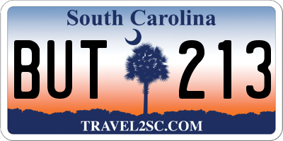 SC license plate BUT213