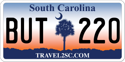 SC license plate BUT220