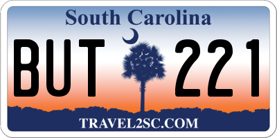 SC license plate BUT221