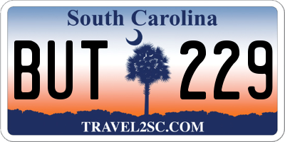 SC license plate BUT229
