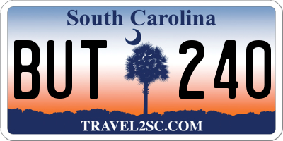 SC license plate BUT240