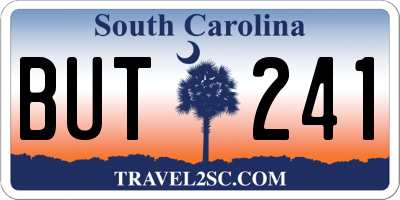 SC license plate BUT241