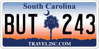 SC license plate BUT243