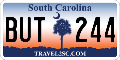 SC license plate BUT244