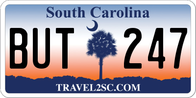 SC license plate BUT247