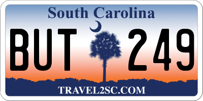 SC license plate BUT249