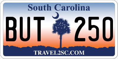 SC license plate BUT250