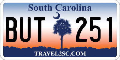 SC license plate BUT251