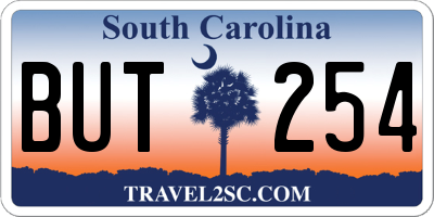 SC license plate BUT254