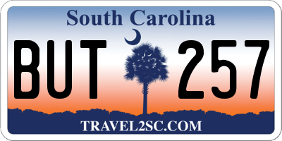 SC license plate BUT257