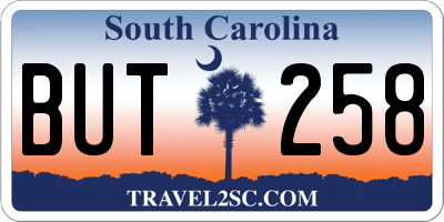 SC license plate BUT258