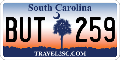 SC license plate BUT259