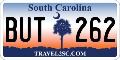 SC license plate BUT262