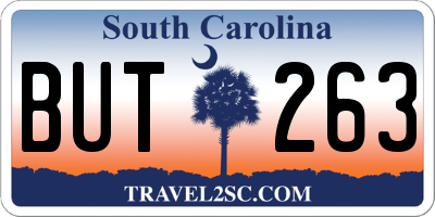 SC license plate BUT263