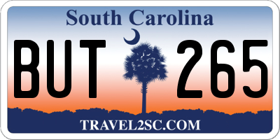 SC license plate BUT265