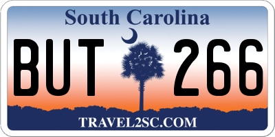 SC license plate BUT266