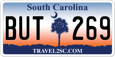 SC license plate BUT269