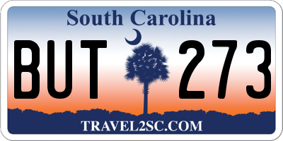 SC license plate BUT273
