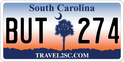 SC license plate BUT274
