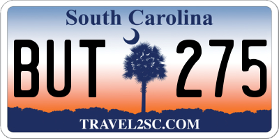 SC license plate BUT275