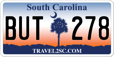 SC license plate BUT278