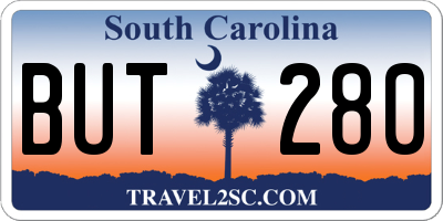 SC license plate BUT280