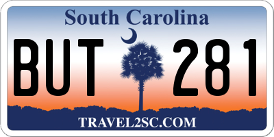 SC license plate BUT281