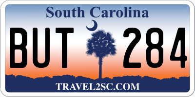 SC license plate BUT284