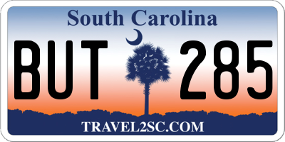 SC license plate BUT285