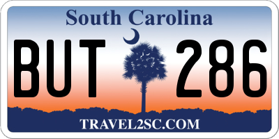 SC license plate BUT286