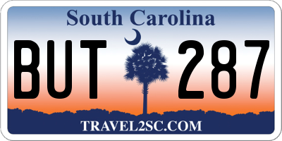 SC license plate BUT287