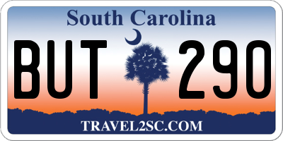 SC license plate BUT290