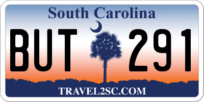 SC license plate BUT291