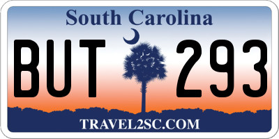 SC license plate BUT293