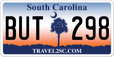 SC license plate BUT298