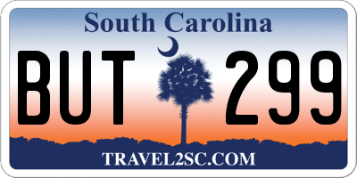 SC license plate BUT299