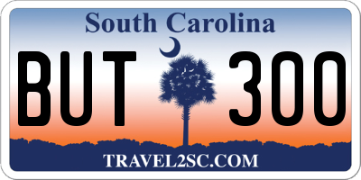 SC license plate BUT300