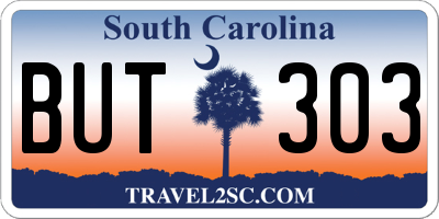 SC license plate BUT303