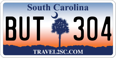 SC license plate BUT304