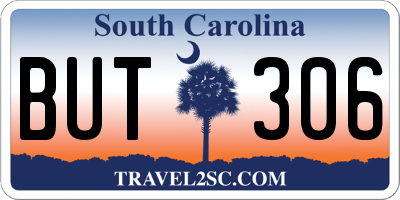 SC license plate BUT306