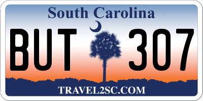 SC license plate BUT307