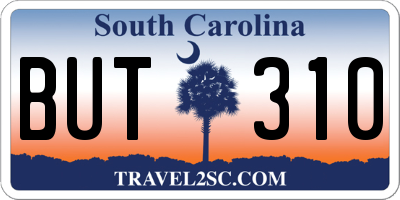 SC license plate BUT310