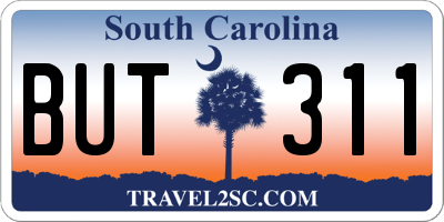 SC license plate BUT311