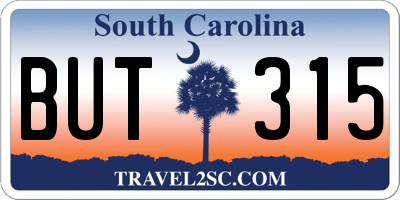 SC license plate BUT315