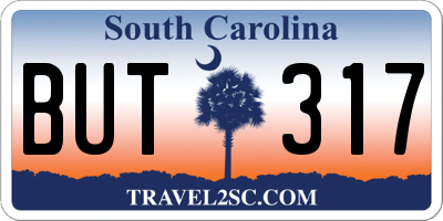 SC license plate BUT317
