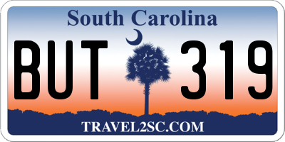 SC license plate BUT319