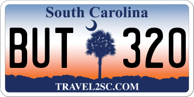 SC license plate BUT320