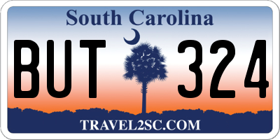 SC license plate BUT324