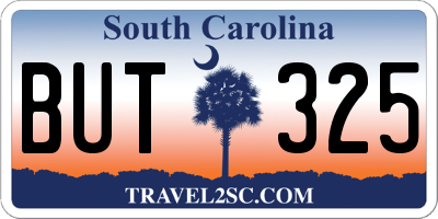 SC license plate BUT325