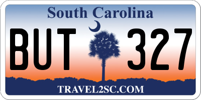 SC license plate BUT327